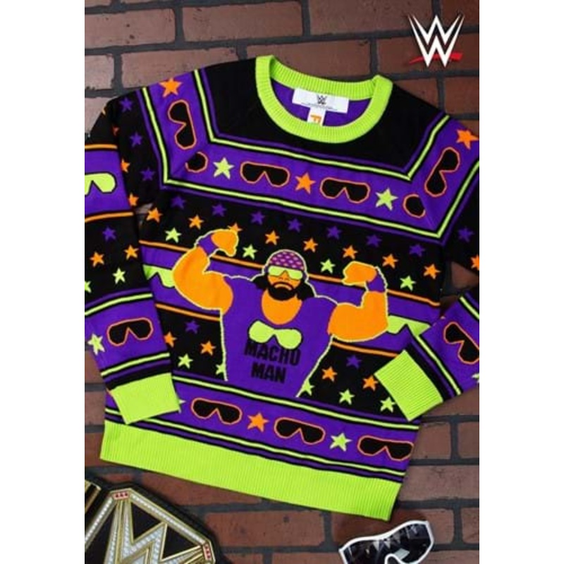 Adult WWE Macho Man Ugly Christmas Sweater X-Small