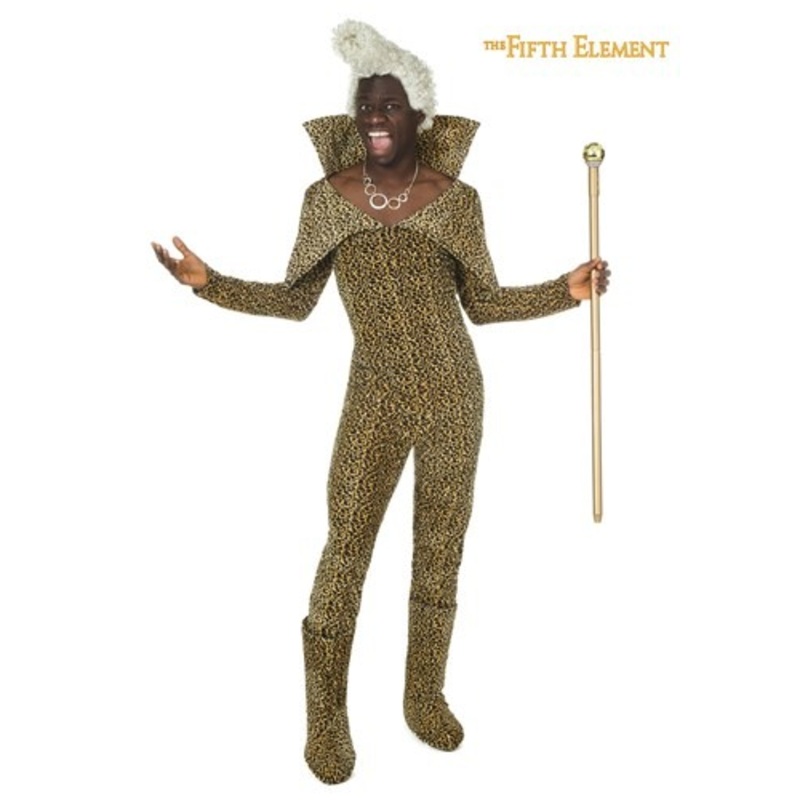 Men's 5th Element Ruby Rhod Costume with Wig Small
