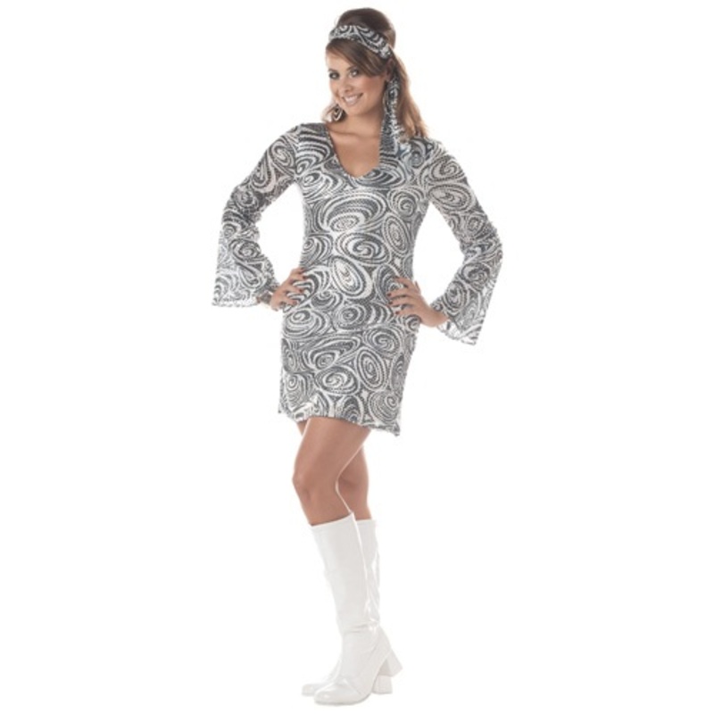Plus Size Women's Disco Diva Dress Costume 1X
