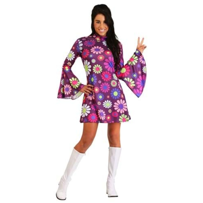 Women's Adult Groovy Flower Power Costume X-Small