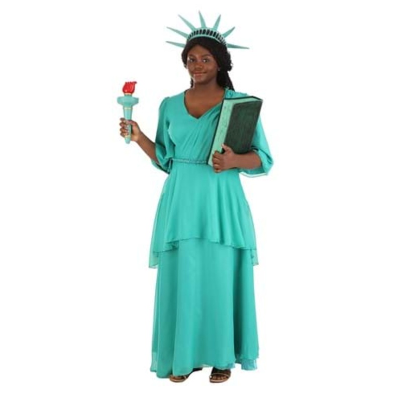 Women's Plus Size Statue of Liberty Costume 1X
