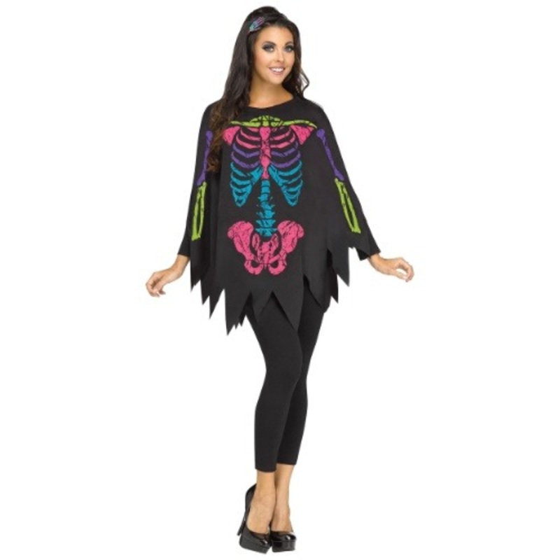 Color Bones Poncho Costume for Women Standard