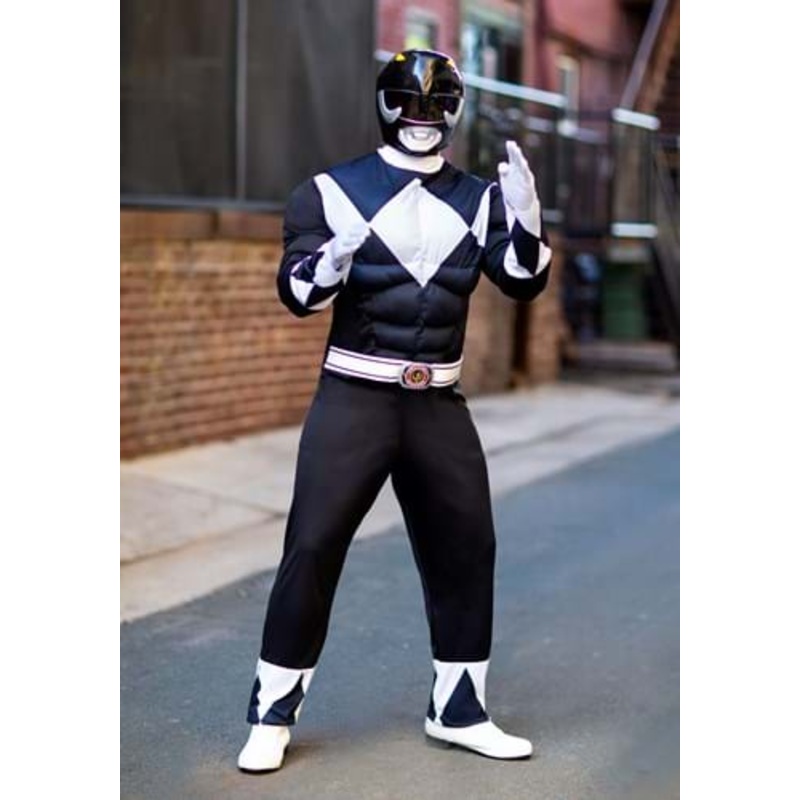 Power Rangers Black Ranger Men's Muscle Costume X-Large