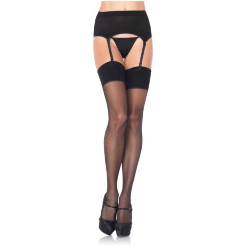 Women's Black Garter Tights Standard