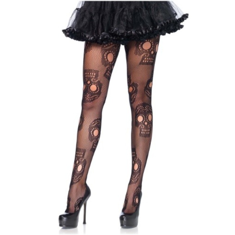 Women's Plus Size Day of the Dead Tights 1X/2X