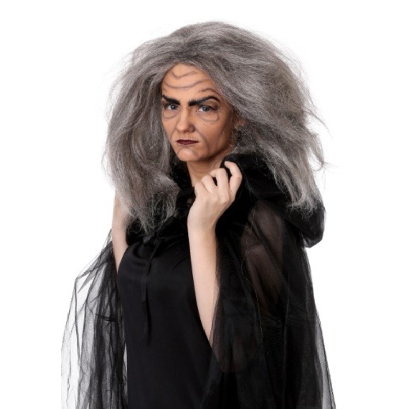 Women's Witch/Old Lady Grey Costume Wig Standard