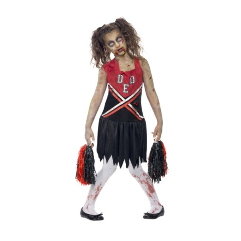 Zombie Cheerleader Costume Dress for Girls Medium