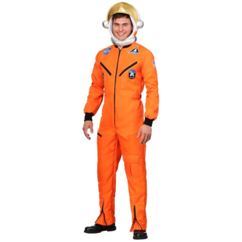 Adult Orange Astronaut Jumpsuit Plus Size Costume 2X