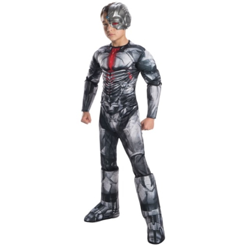 Justice League Deluxe Boy's Cyborg Costume Medium