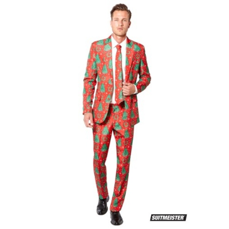 Men's Red Christmas Trees Suitmeister Suit Medium