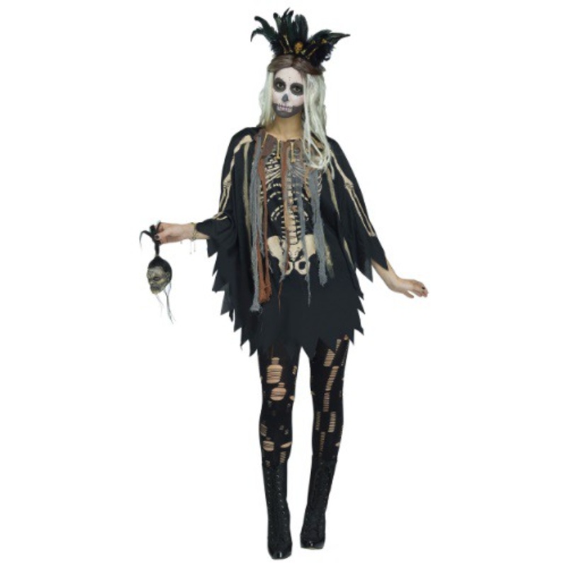 Voodoo Costume Poncho for Women Standard