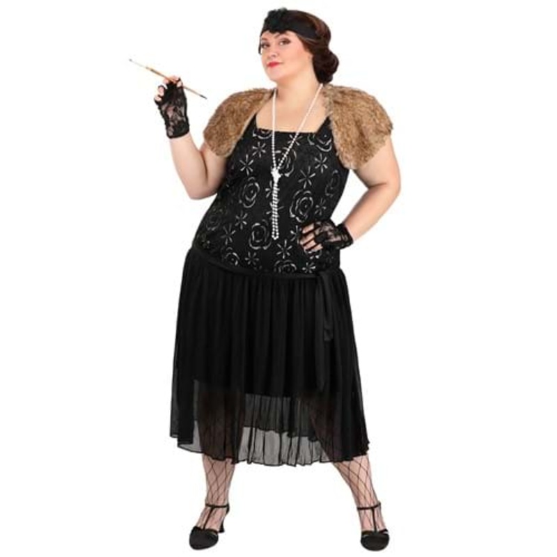 Women's Plus Size Charleston Flapper Costume Dress 1X