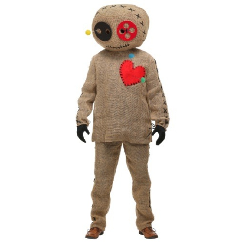 Adult Plus Size Burlap Voodoo Doll Costume 2X