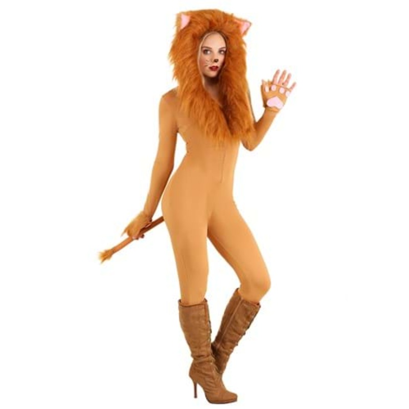 Women's Hooded Lion Costume Medium