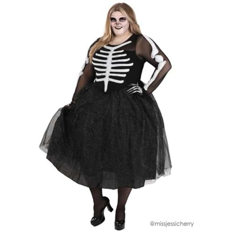 Women's Skeleton Beauty Plus Size Costume Dress 1X