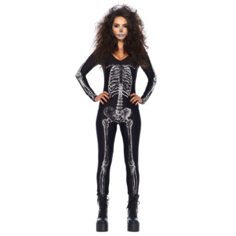 X-Ray Skeleton Catsuit Costume for Women Small