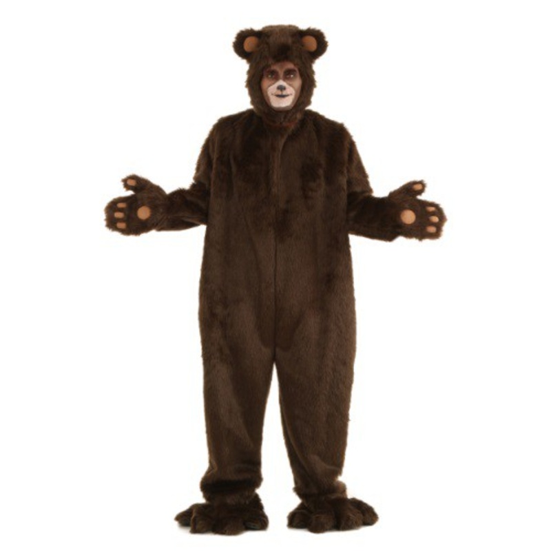 Adult Deluxe Furry Brown Bear Costume Small