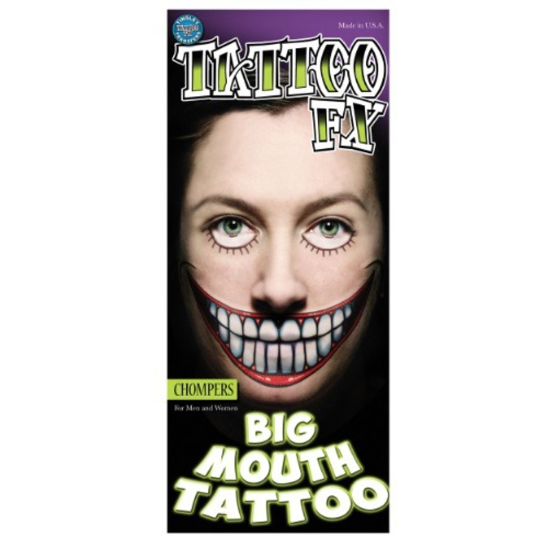 Chompers Temporary Big Mouth Tattoo Accessory Standard
