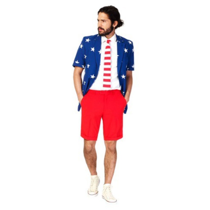 OppoSuits Men's Costume Stars & Stripes Summer Suit 40