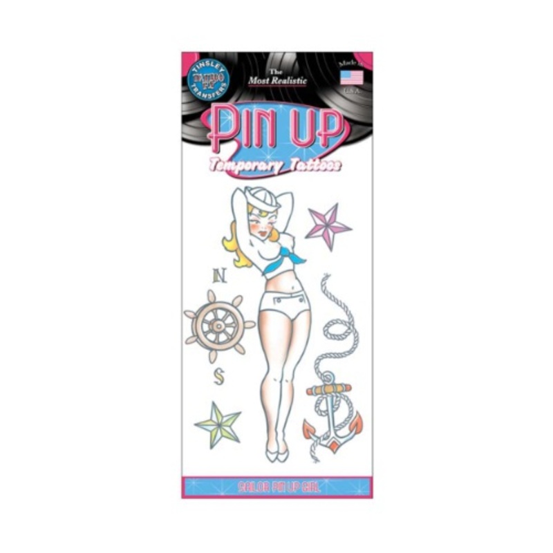 Sailor Pin Up Girl Temporary Tattoos Standard