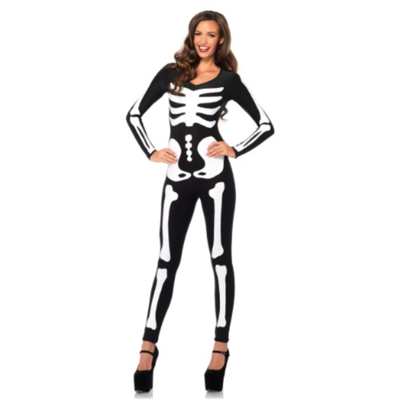 Women's Glow In the Dark Skeleton Catsuit Small
