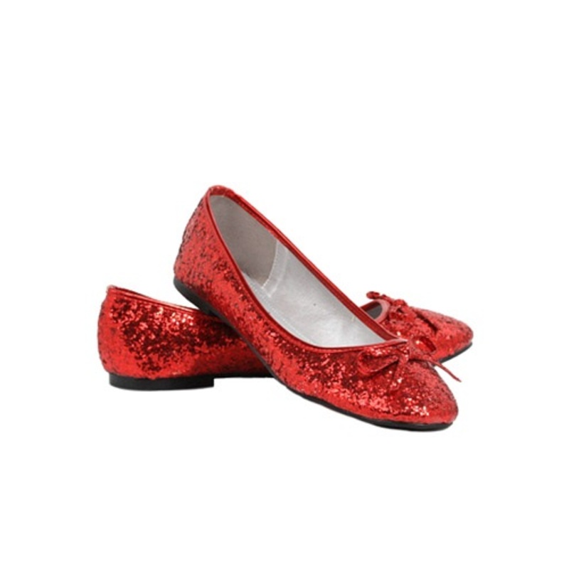 Red Glitter Costume Flats for Women Size 6