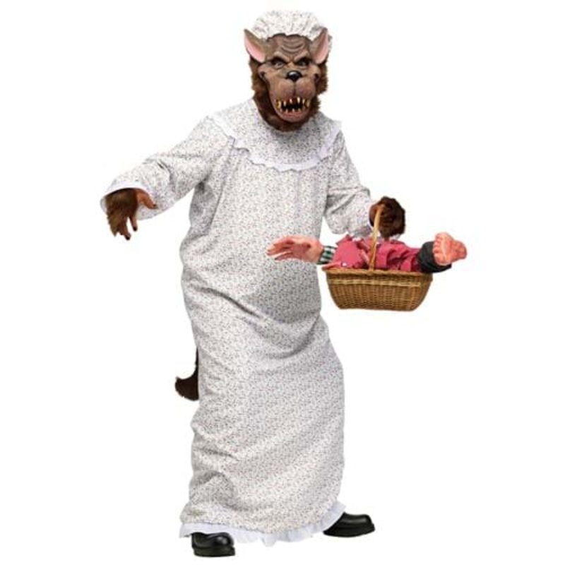 Big Bad Granny Wolf Costume for Adults, Small