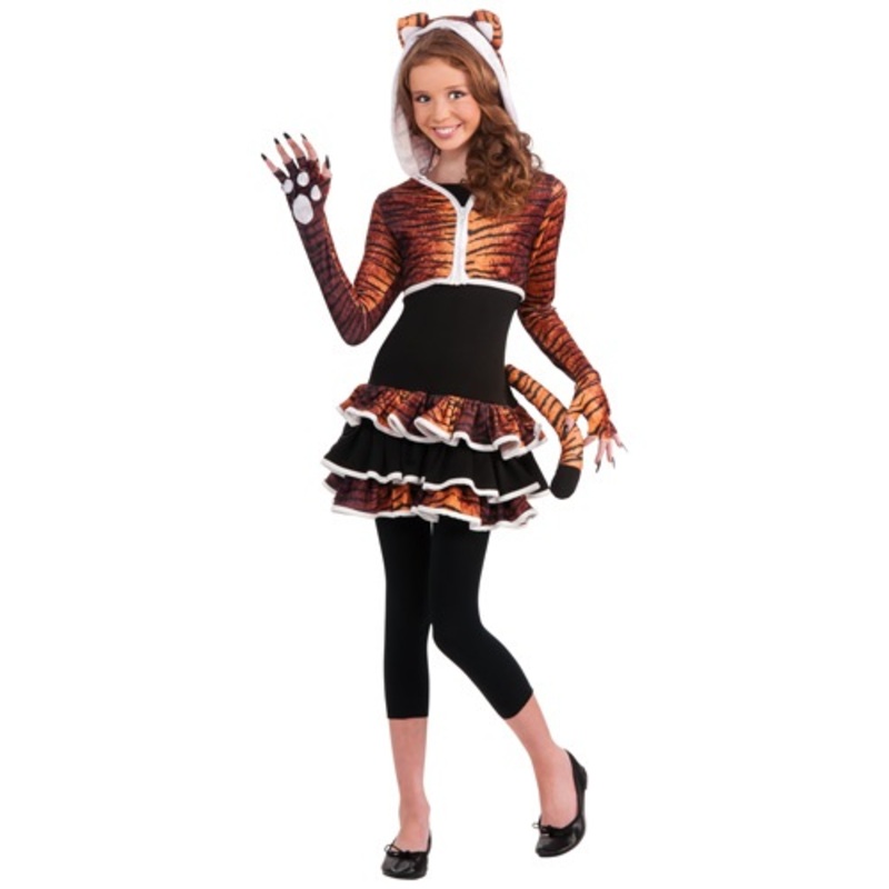 Black and Orange Tween Tigress Costume Small