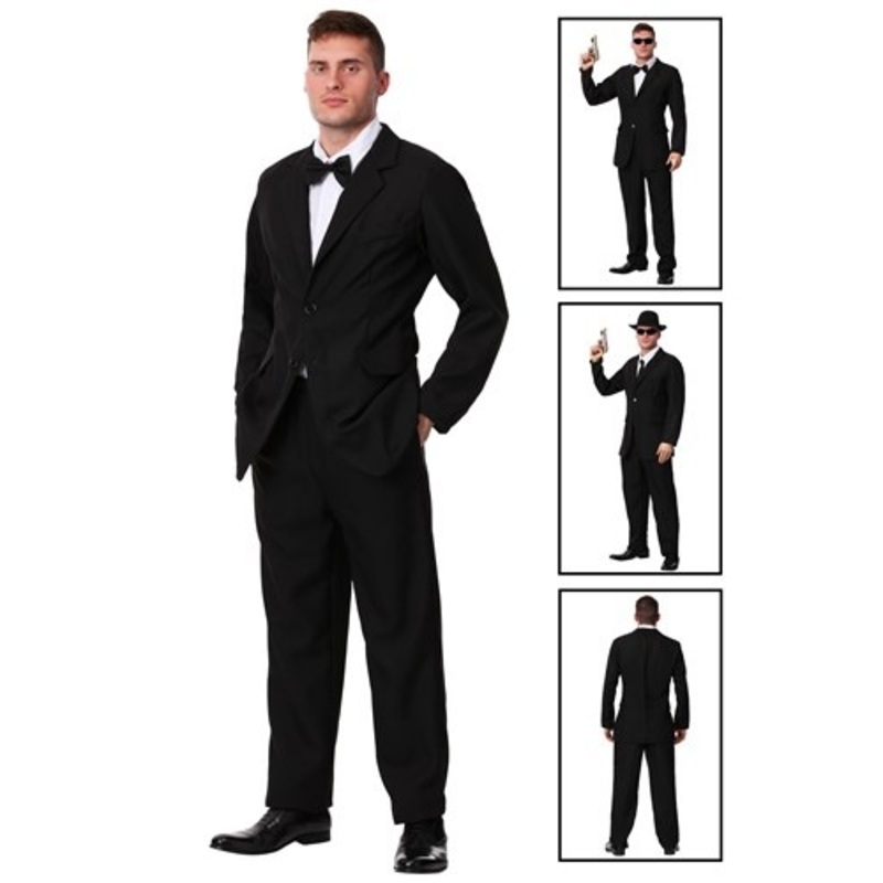 Mens Black Suit Costume X-Small