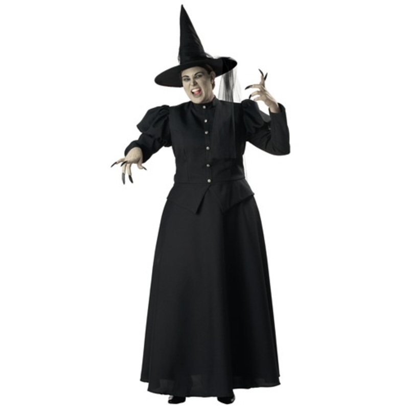 Plus Size Black Witch Costume for Women 2X