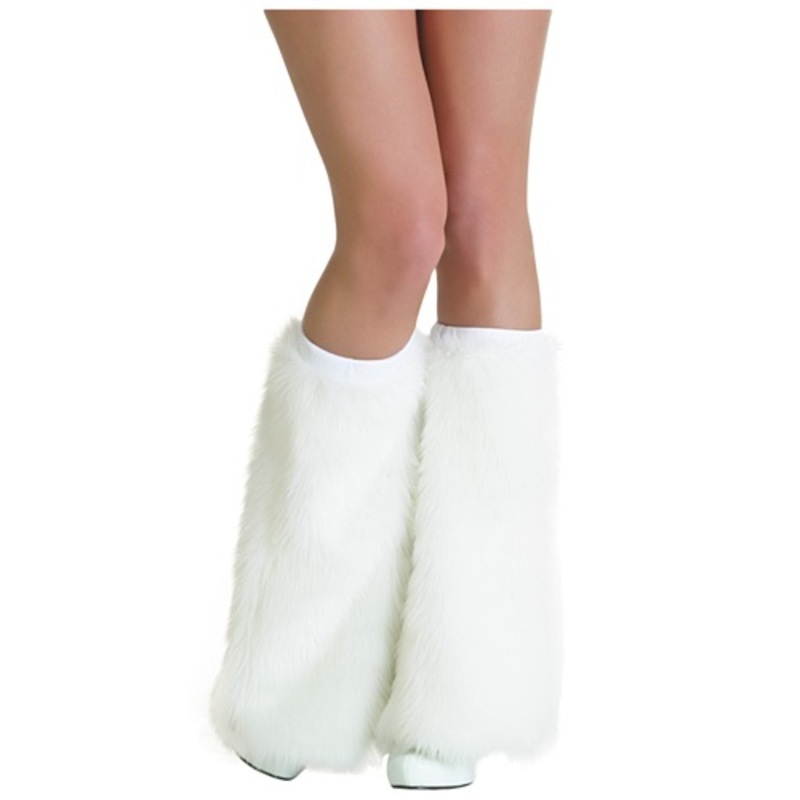 White Furry Boot Covers for Adults Standard