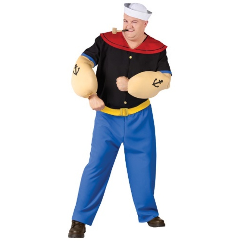 Men's Plus Size Popeye the Sailor Man Costume Plus (One Size Fits Most)