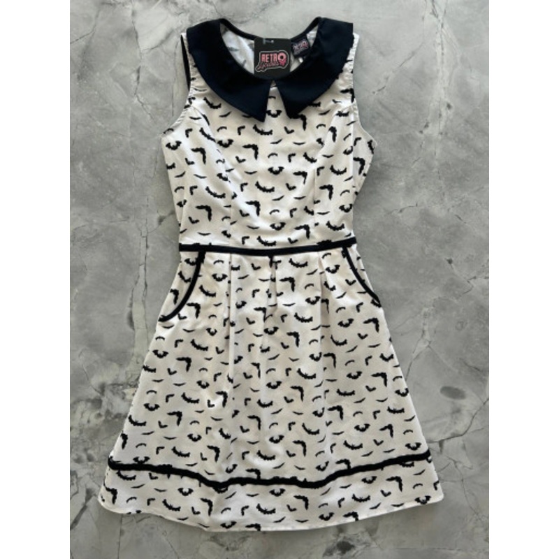 Bats Collared Dress Small