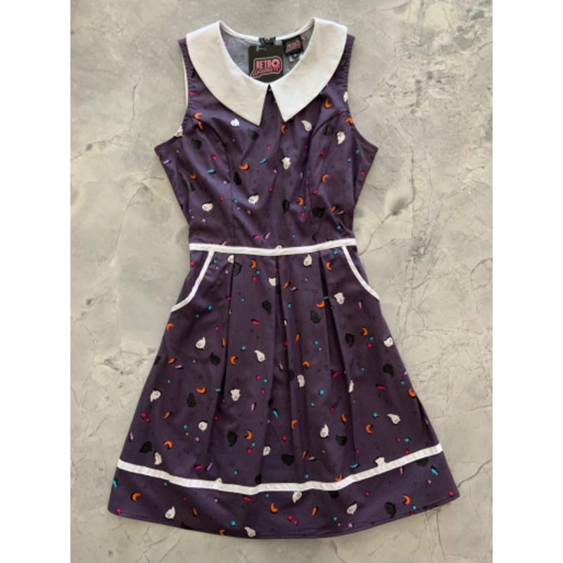 Cute Ghosts Collared Dress Medium