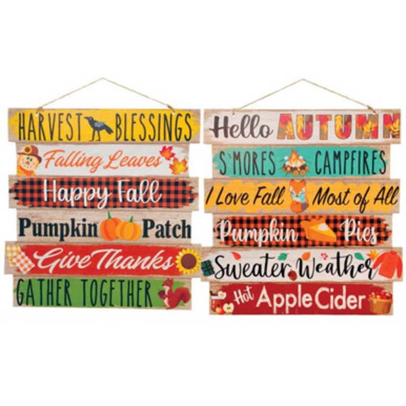 Fall Greetings Sign Assortment Tiger