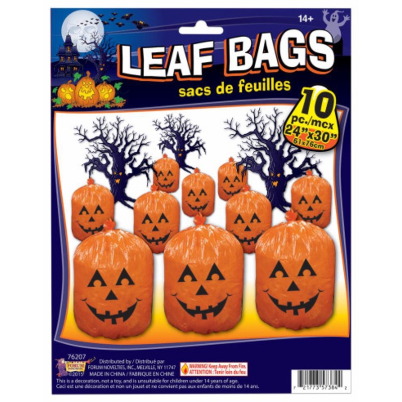 Pumpkin Leaf Bags (10) Pack  24" x 30" with ties