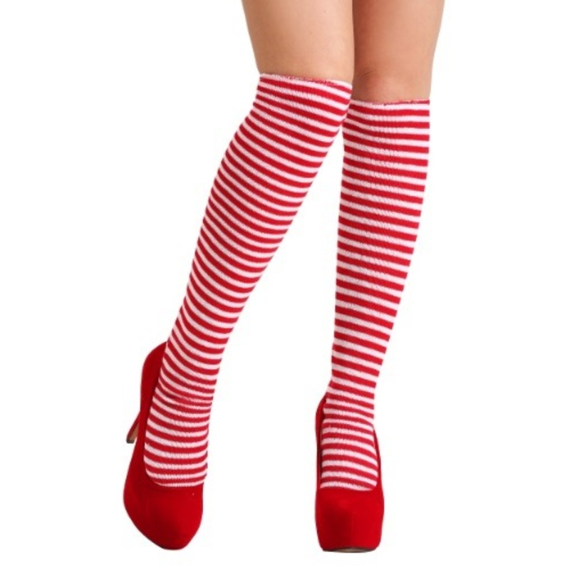 Red and White Mrs.Clause Socks for Women Standard