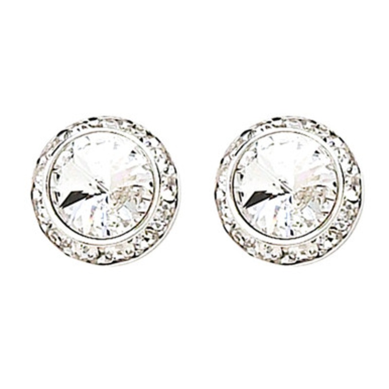 13MM With Swarovski Crystal Earrings w/ Surgical Steel Post
