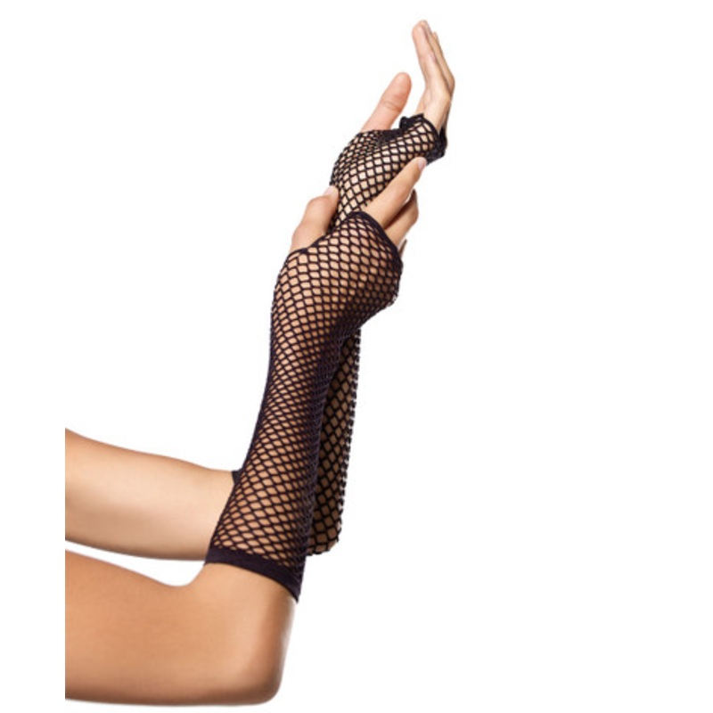 Black Triangle Net Fingerless Gloves