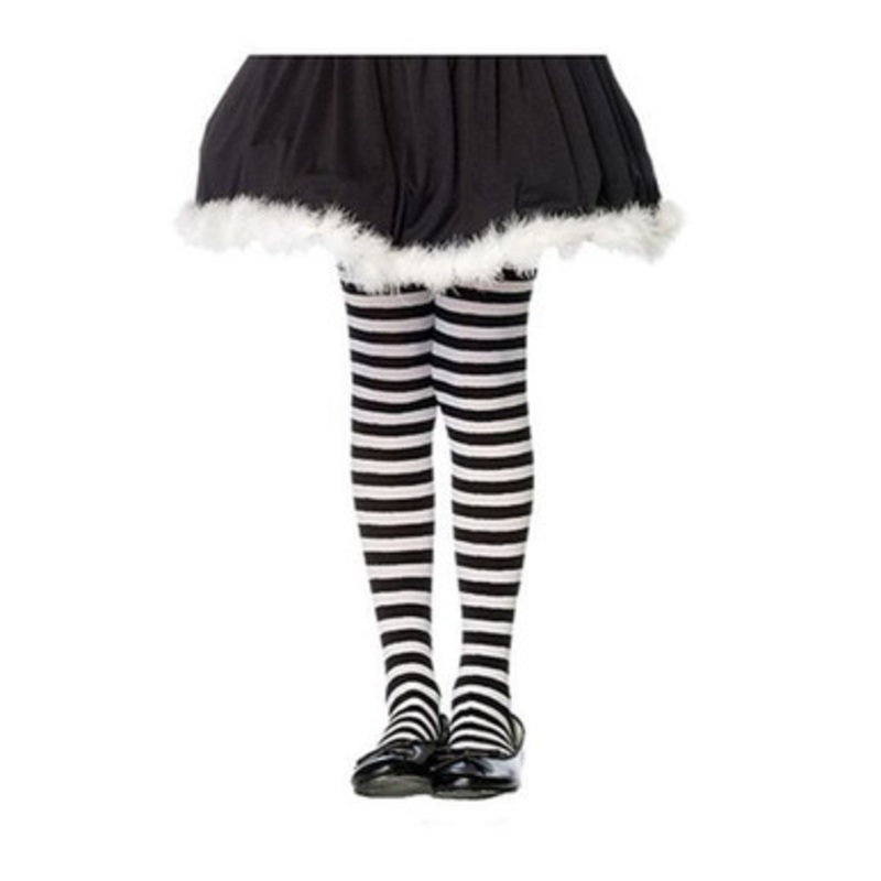 Children's Striped Tights - Black & Red Child's Tight Size 4-6