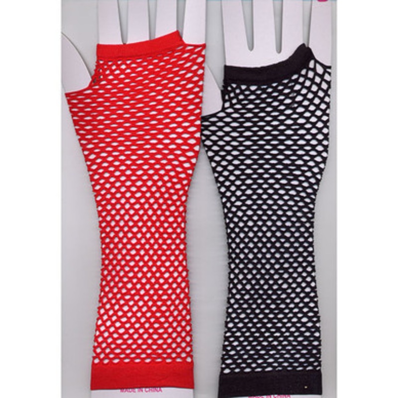 Fishnet Fingerless Gloves Assorted Neon Colors Black