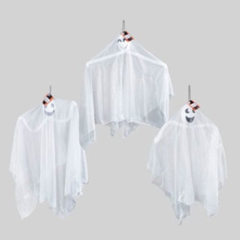 Ghost Hanging Decor 3 Assorted Faces Assorted Styles