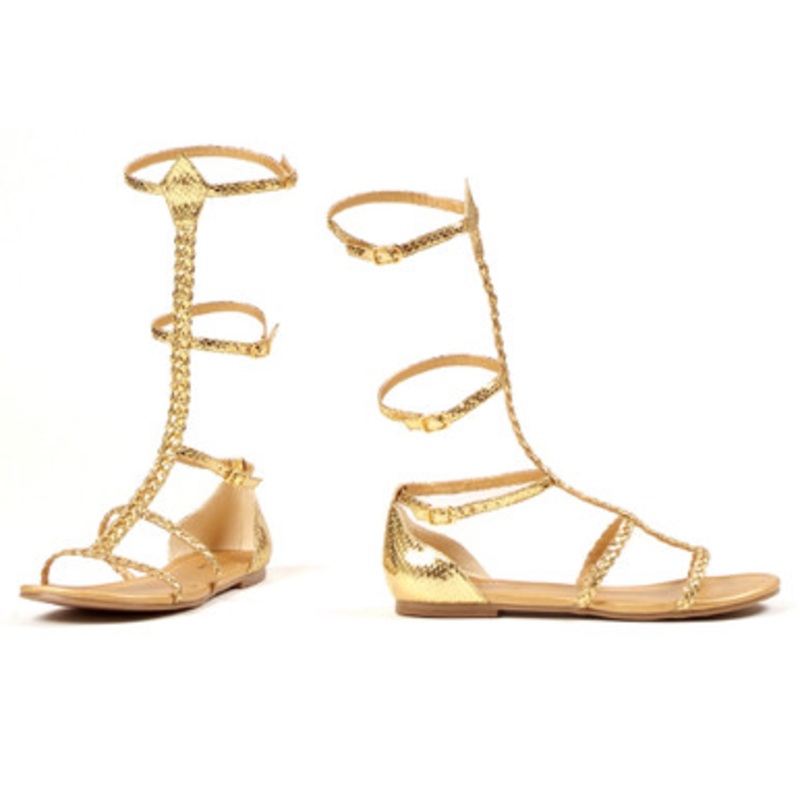 Gladiator Cairo Flat Heel Gold Sandal Shoes Girlls 4.5