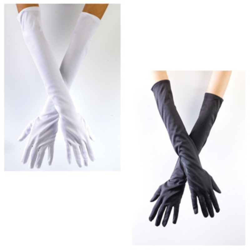Gloves 20.5" Opera Length For Adults Black
