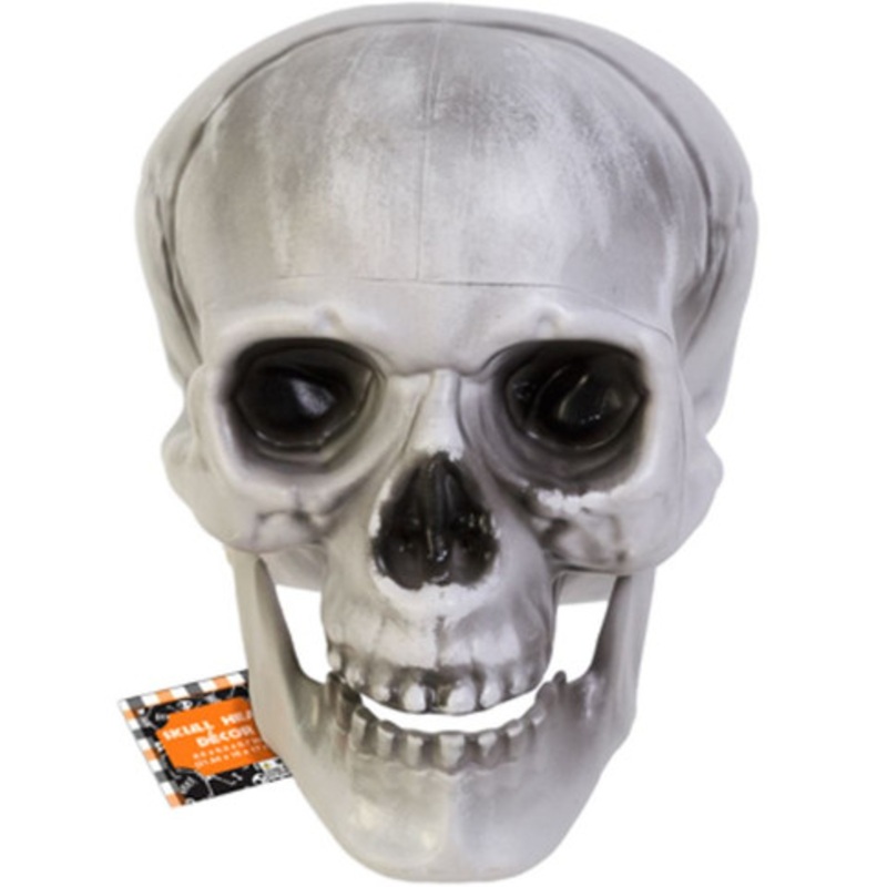 HALLOWEEN SKULL HEAD DECOR W/MOVABLE MOUTH PLASTIC