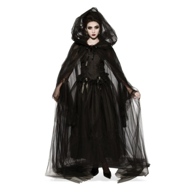 Hooded Adult Cape Black  Black