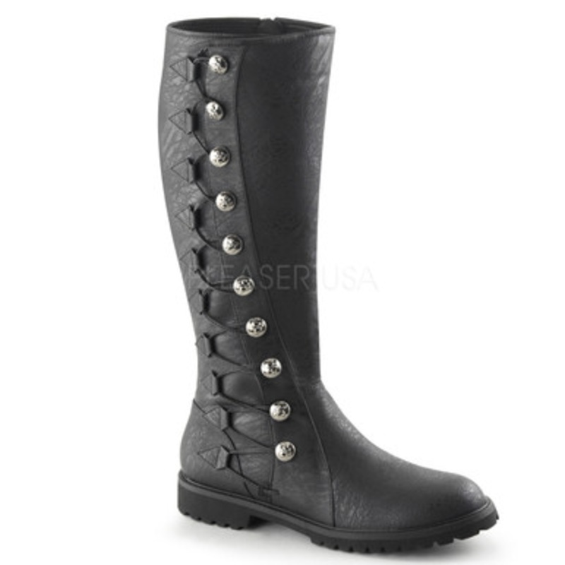 Men's Distressed Gotham Boots Steampunk Super Hero White and Red 2 Wide