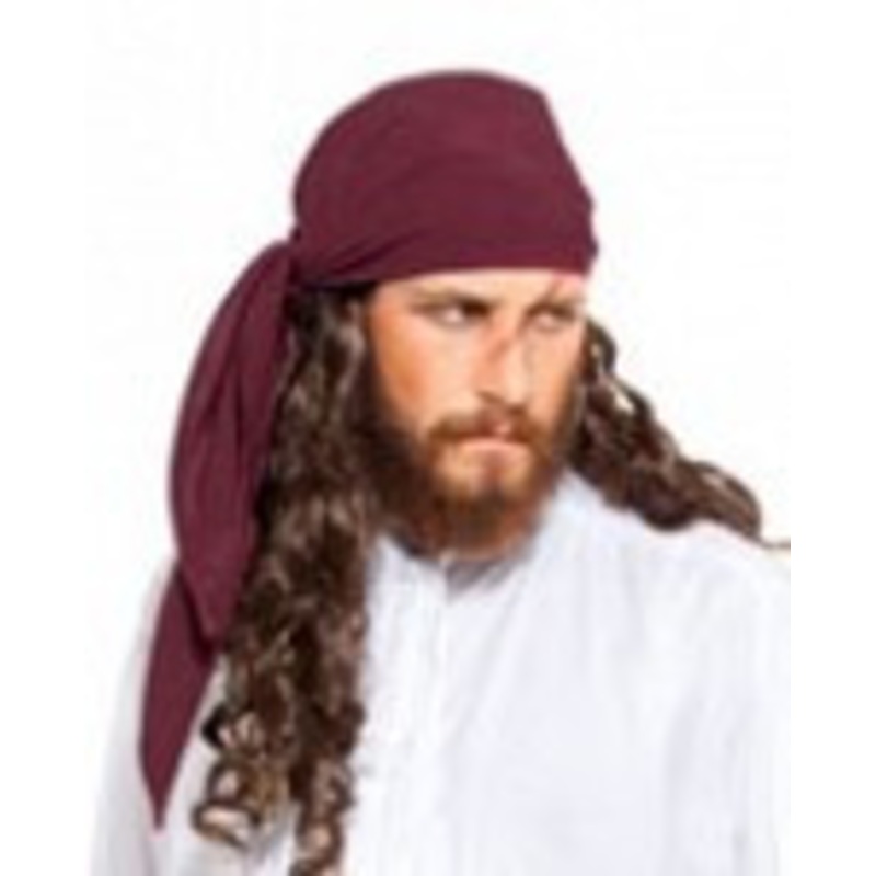 Pirate Linen Triangle Bandana Aubergine Burgundy