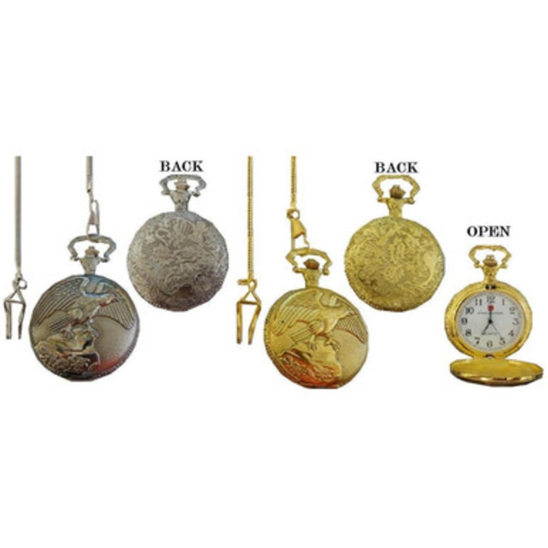 Pocket Watch with Chain Golden Eagle