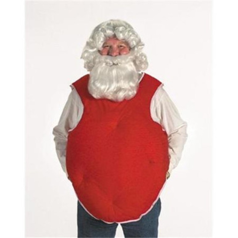 Santa Suit Stuffer Red with White Trim 6 Fabric String Ties(5930)
